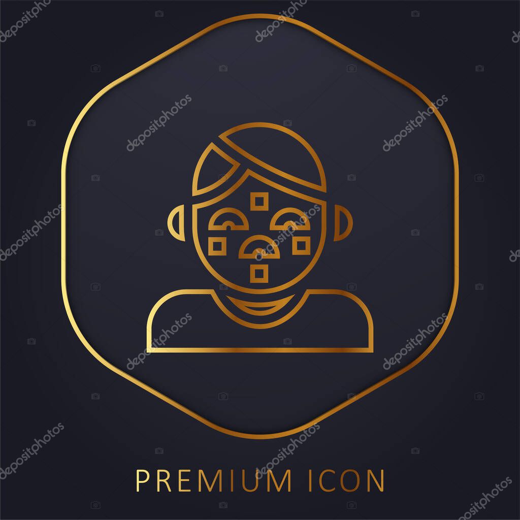 Acne golden line premium logo or icon