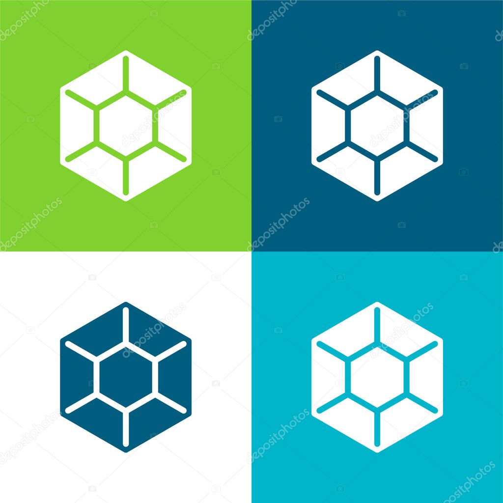 Big Diamond Flat four color minimal icon set