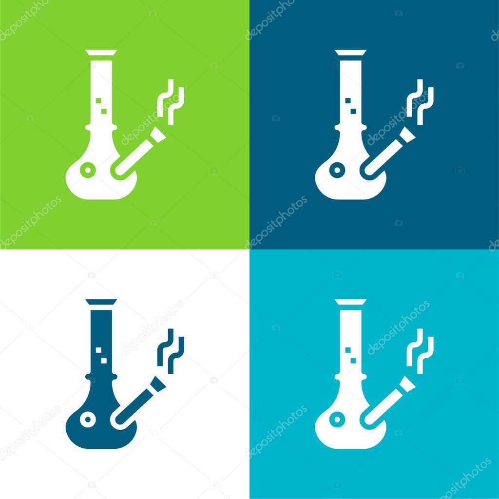 Bong Flat four color minimal icon set