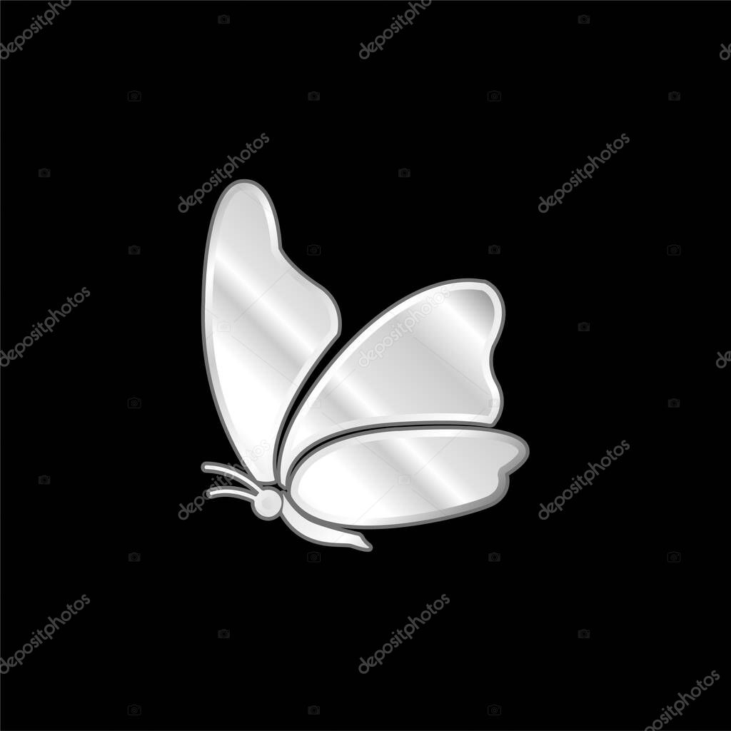 Big Wing Butterfly silver plated metallic icon