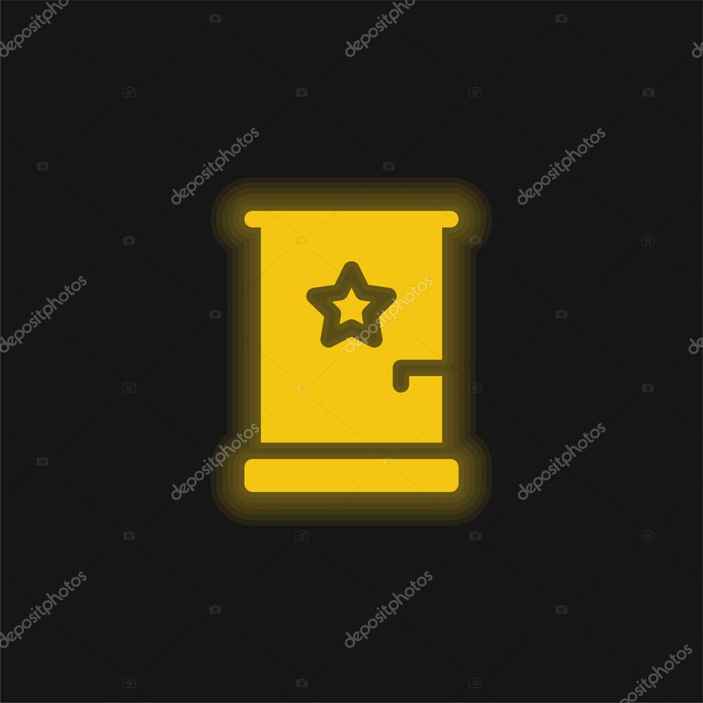Backstage yellow glowing neon icon