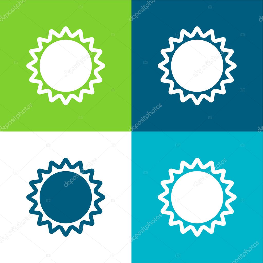 Annular Eclipse Flat four color minimal icon set