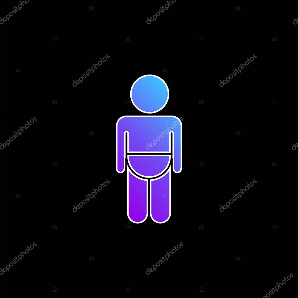Baby Wearing Diaper Silhouette blue gradient vector icon