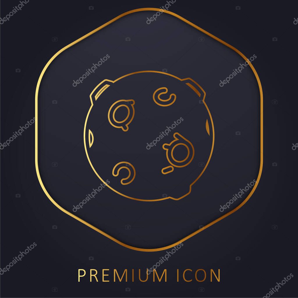Black Ball With Circles golden line premium logo or icon