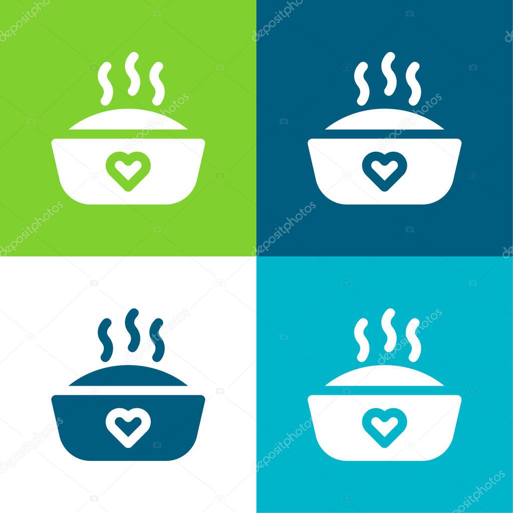 Baby Food Flat four color minimal icon set