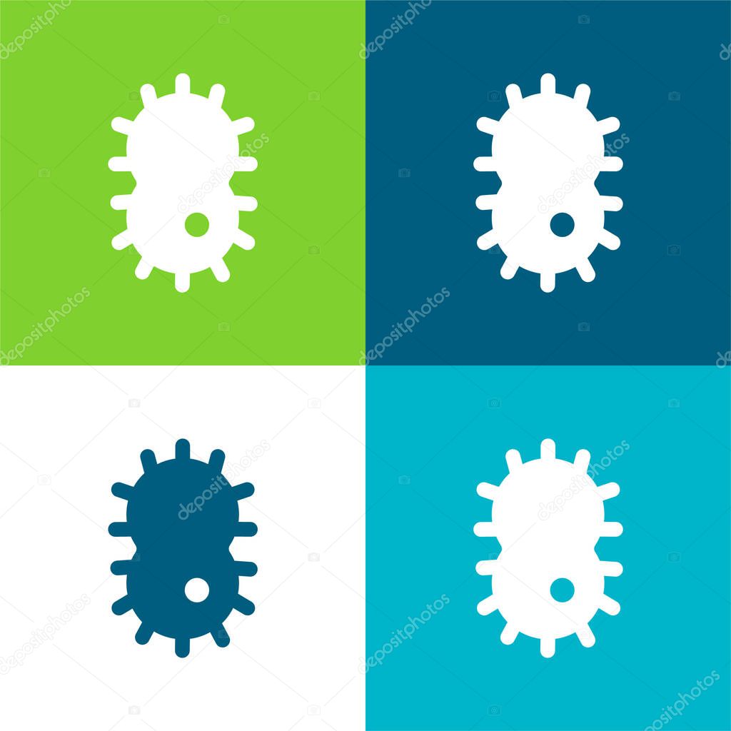 Bacteria Flat four color minimal icon set