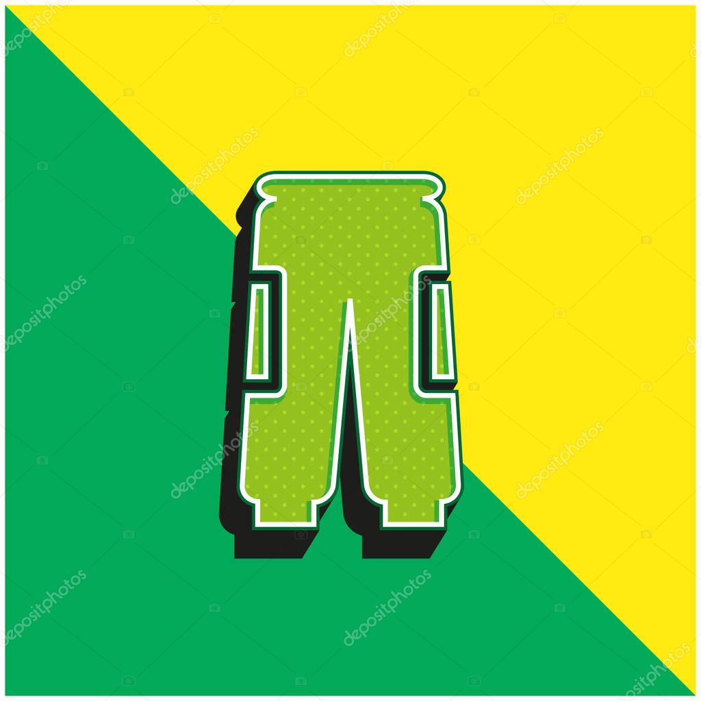 Bag Pants Green and yellow modern 3d vector icon logo