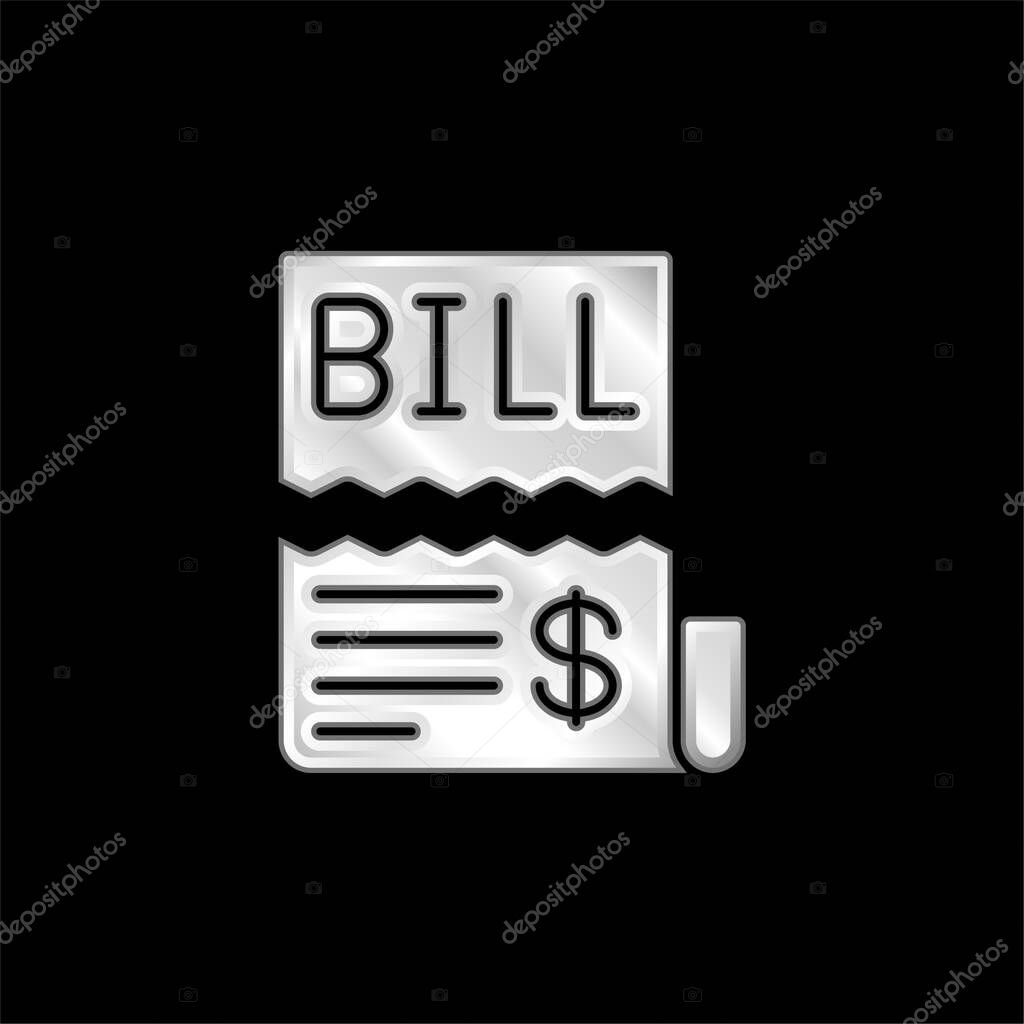 Bill silver plated metallic icon