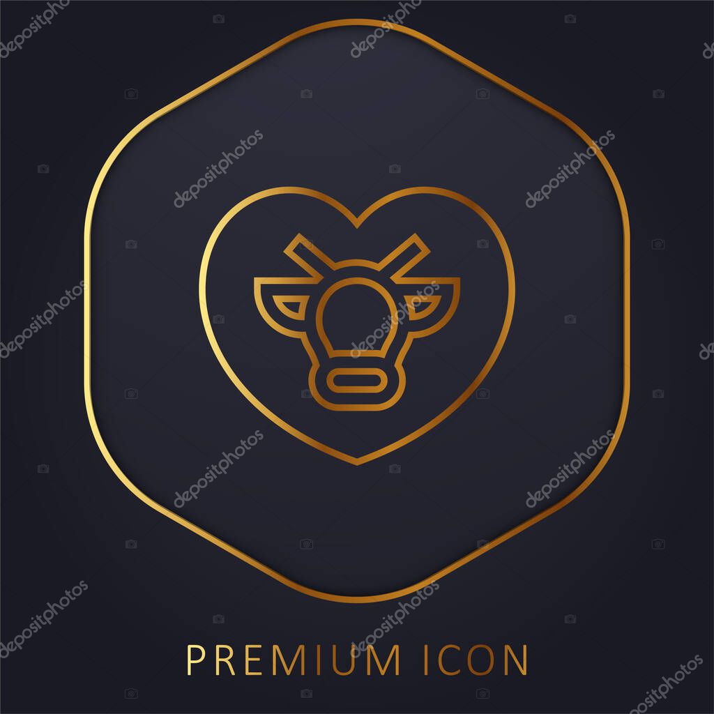 Animal Rights golden line premium logo or icon