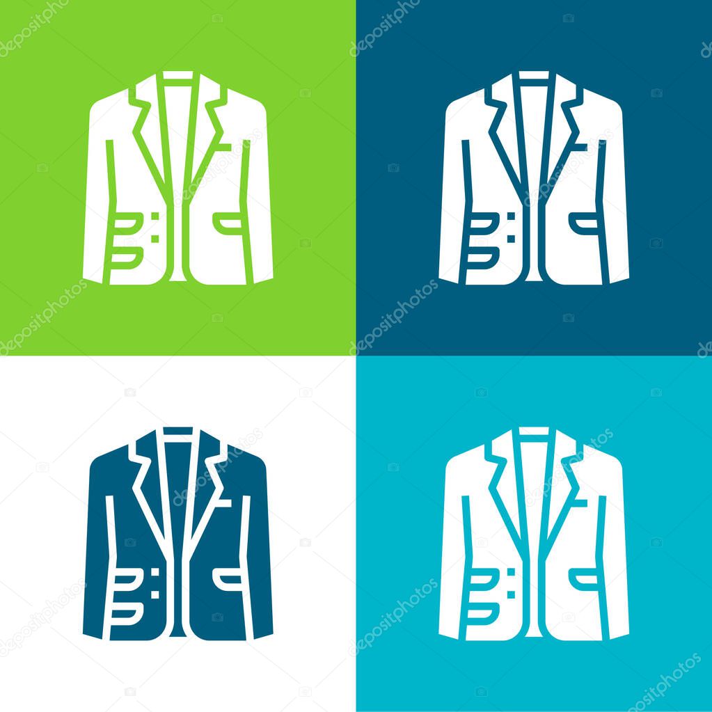 Blazer Flat four color minimal icon set