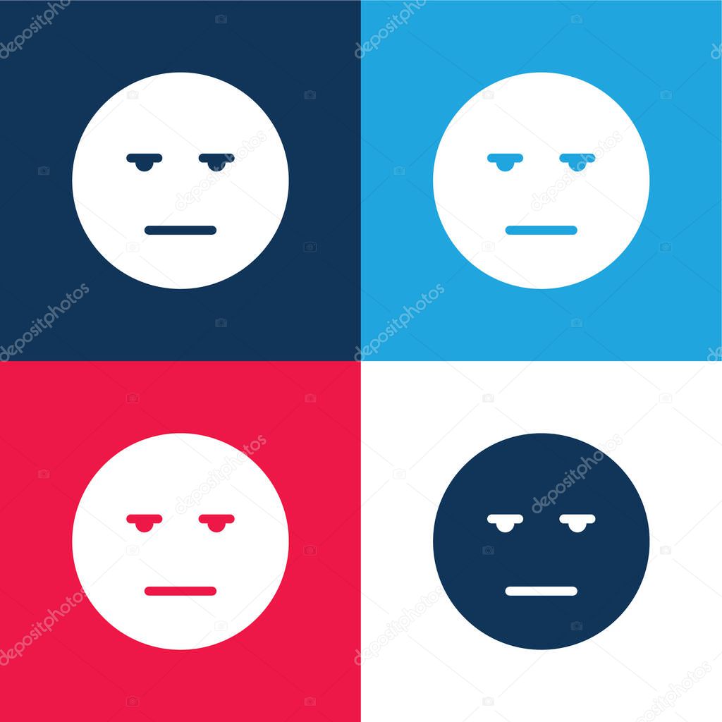 Bored blue and red four color minimal icon set