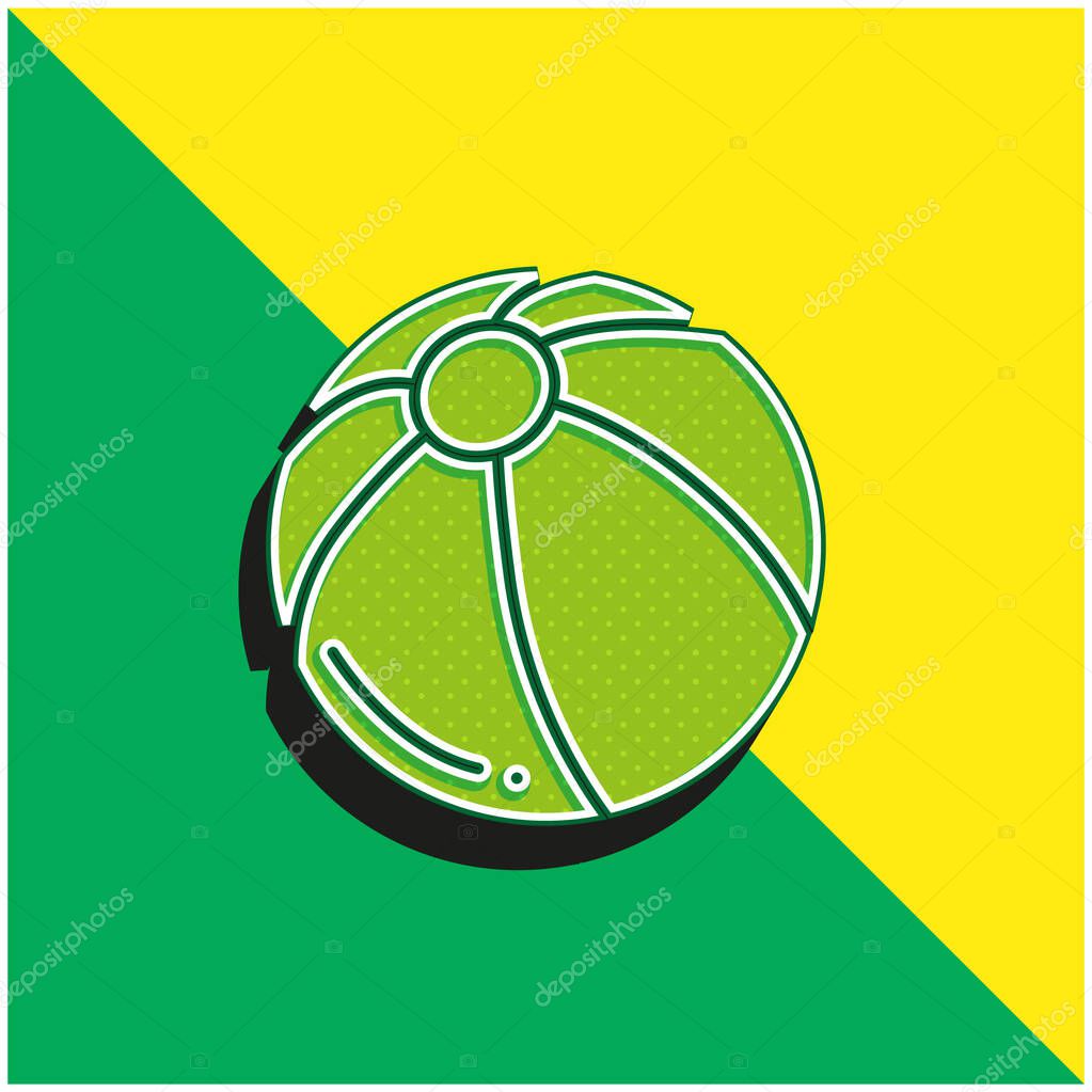 Beach Ball Green and yellow modern 3d vector icon logo