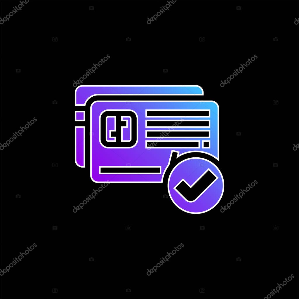 Accept blue gradient vector icon