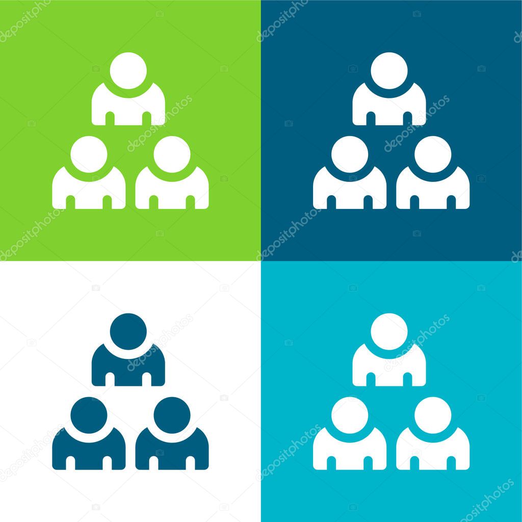 Audience Flat four color minimal icon set