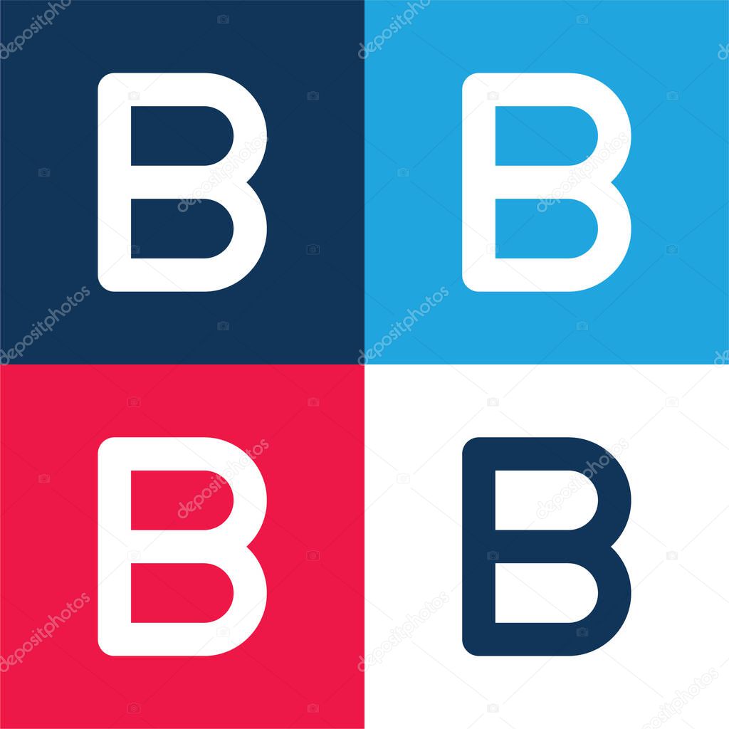 Beta blue and red four color minimal icon set