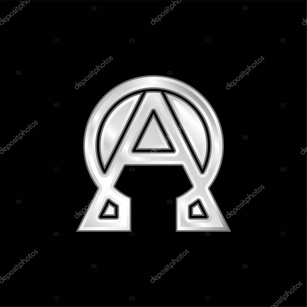 Alpha And Omega silver plated metallic icon