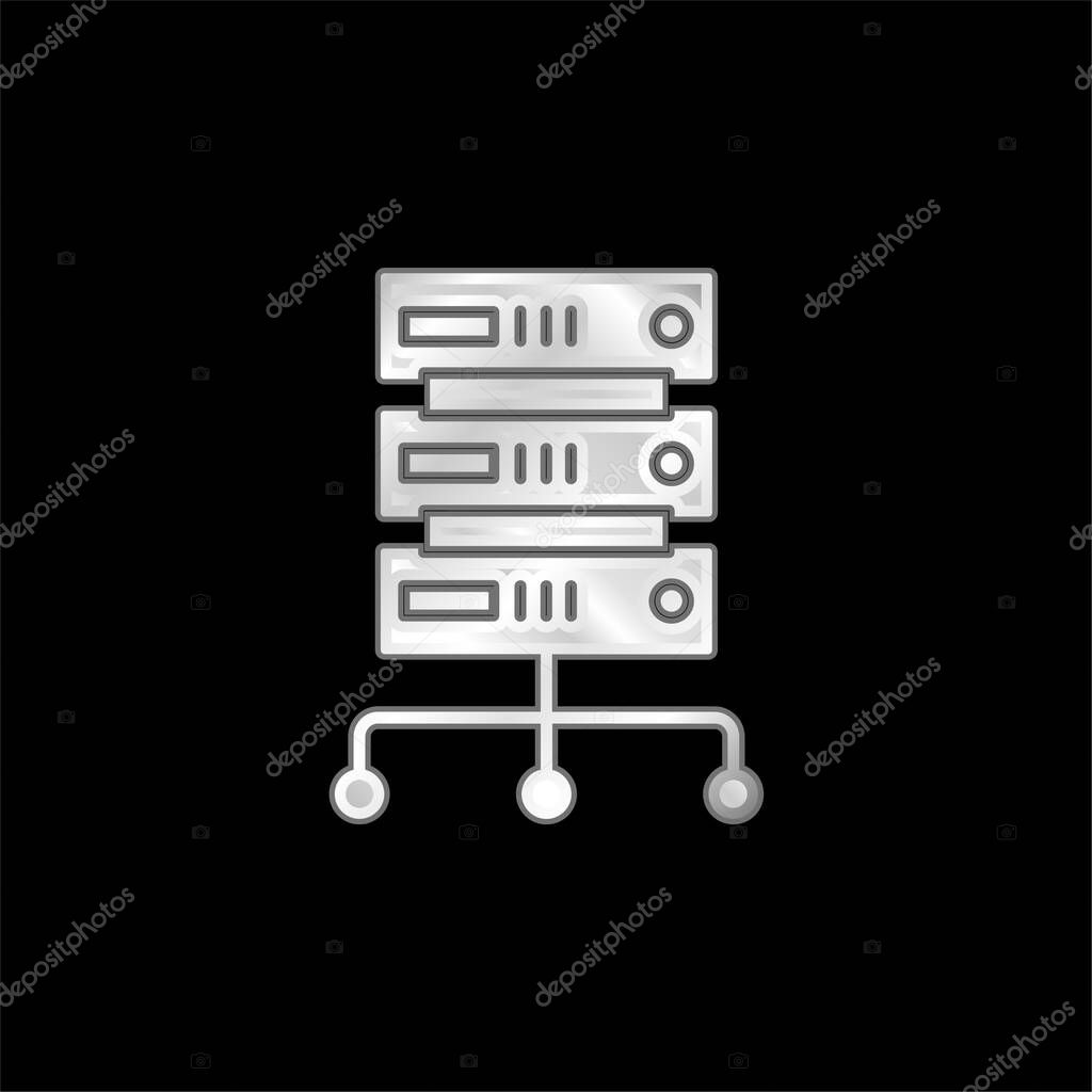 Big Data silver plated metallic icon