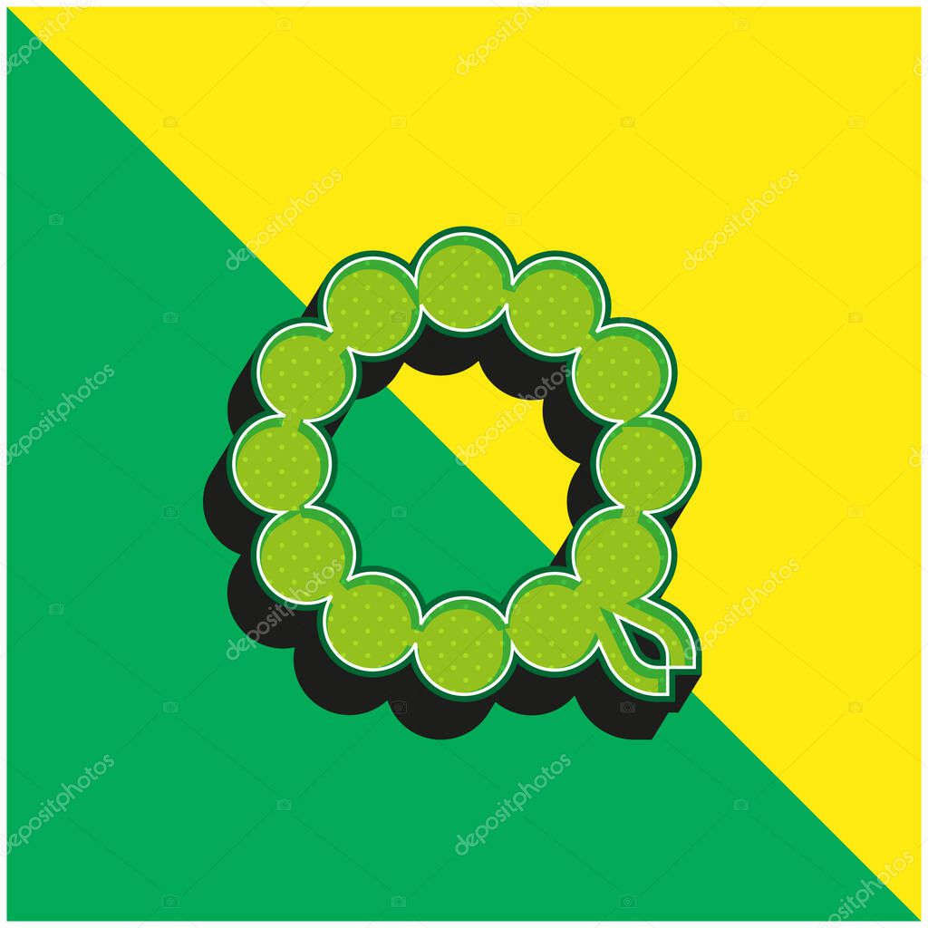 Bracelet Green and yellow modern 3d vector icon logo