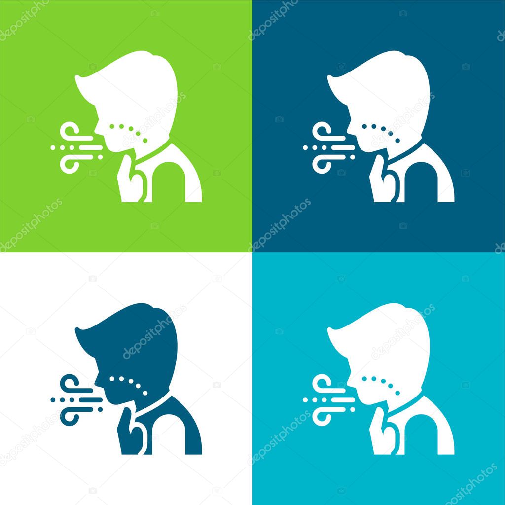 Breathing Flat four color minimal icon set