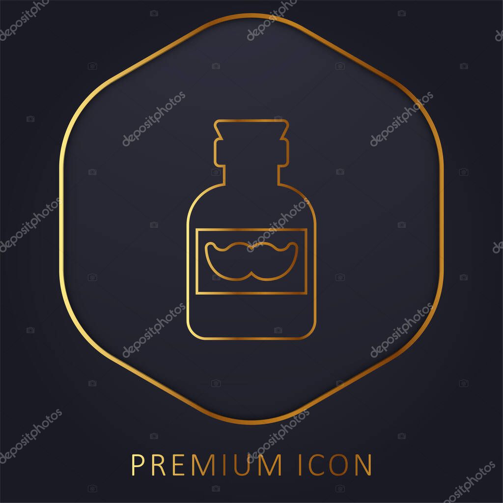 Barber golden line premium logo or icon