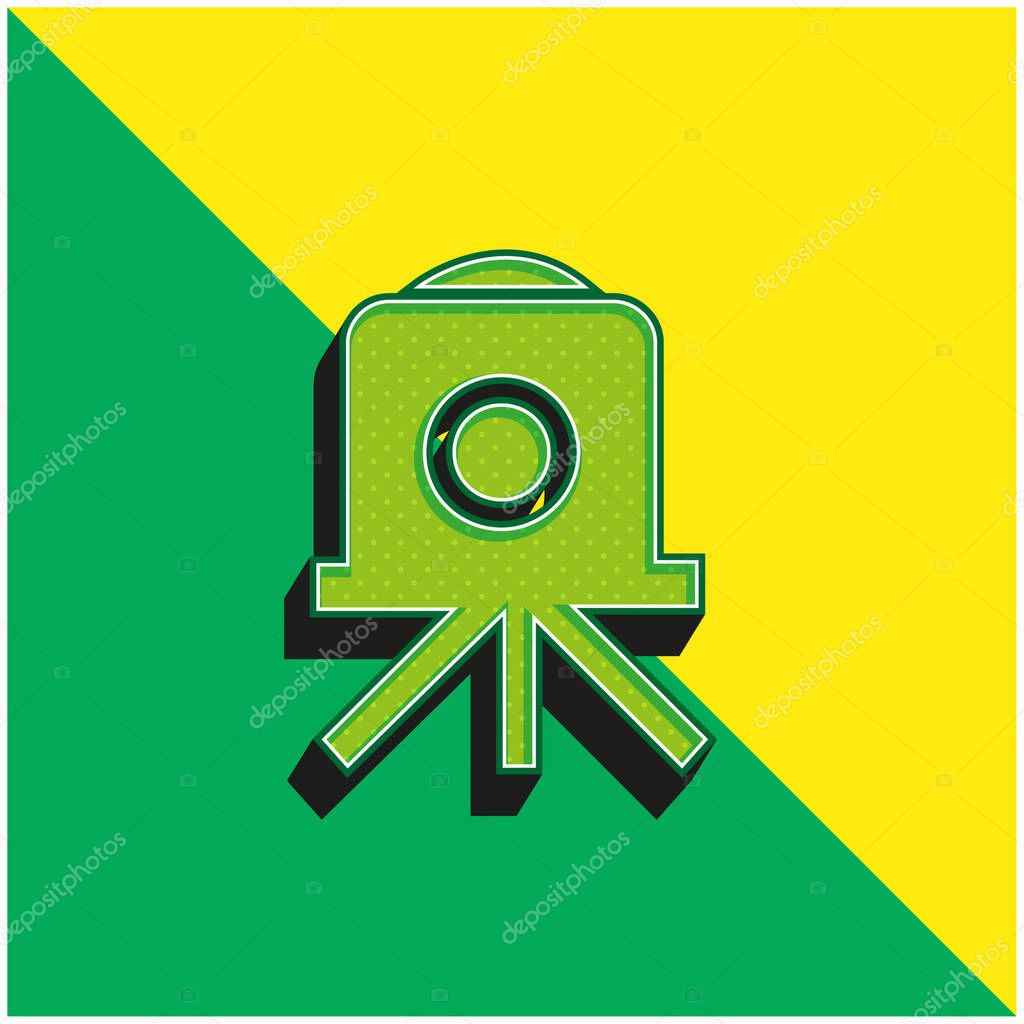Antique Photographic Camera Green and yellow modern 3d vector icon logo