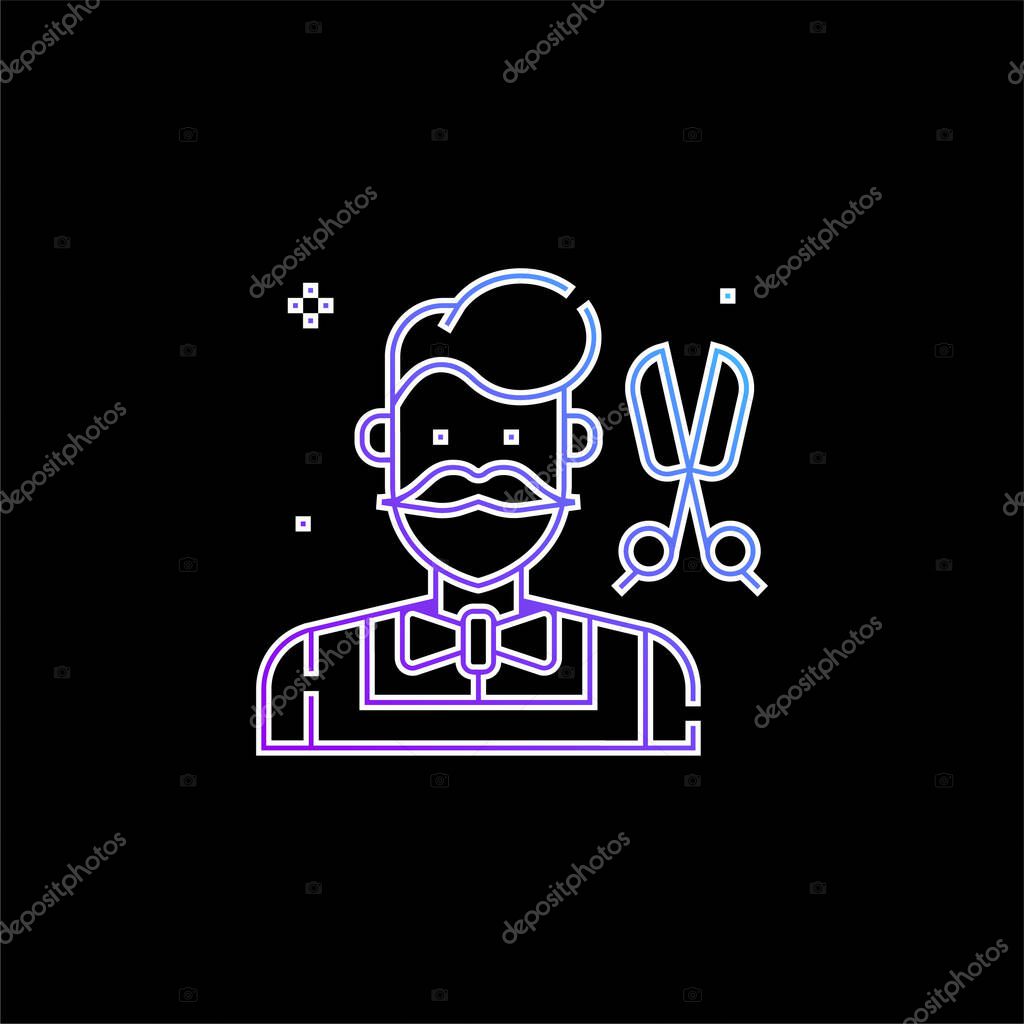Barber blue gradient vector icon