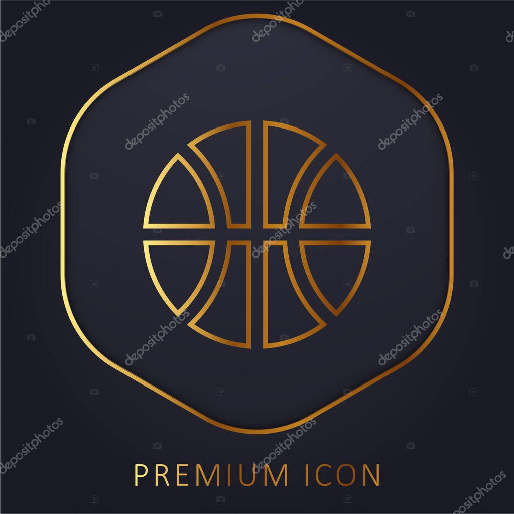 Basketball golden line premium logo or icon