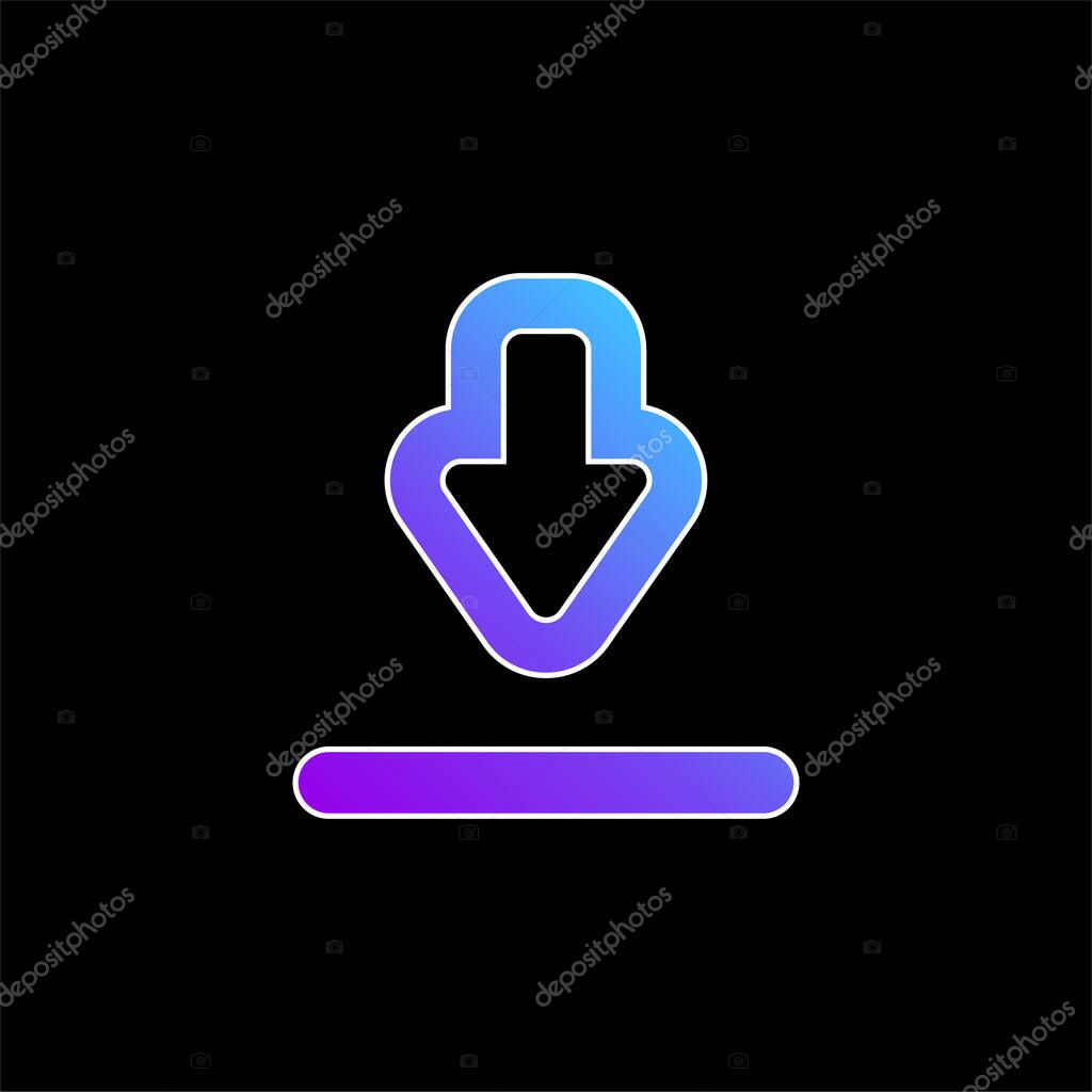 Big Download Arrow blue gradient vector icon