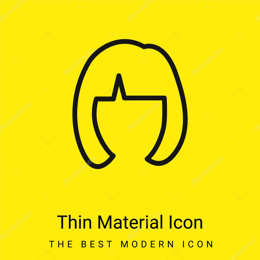 Blond Female Short Hair Shape minimal bright yellow material icon