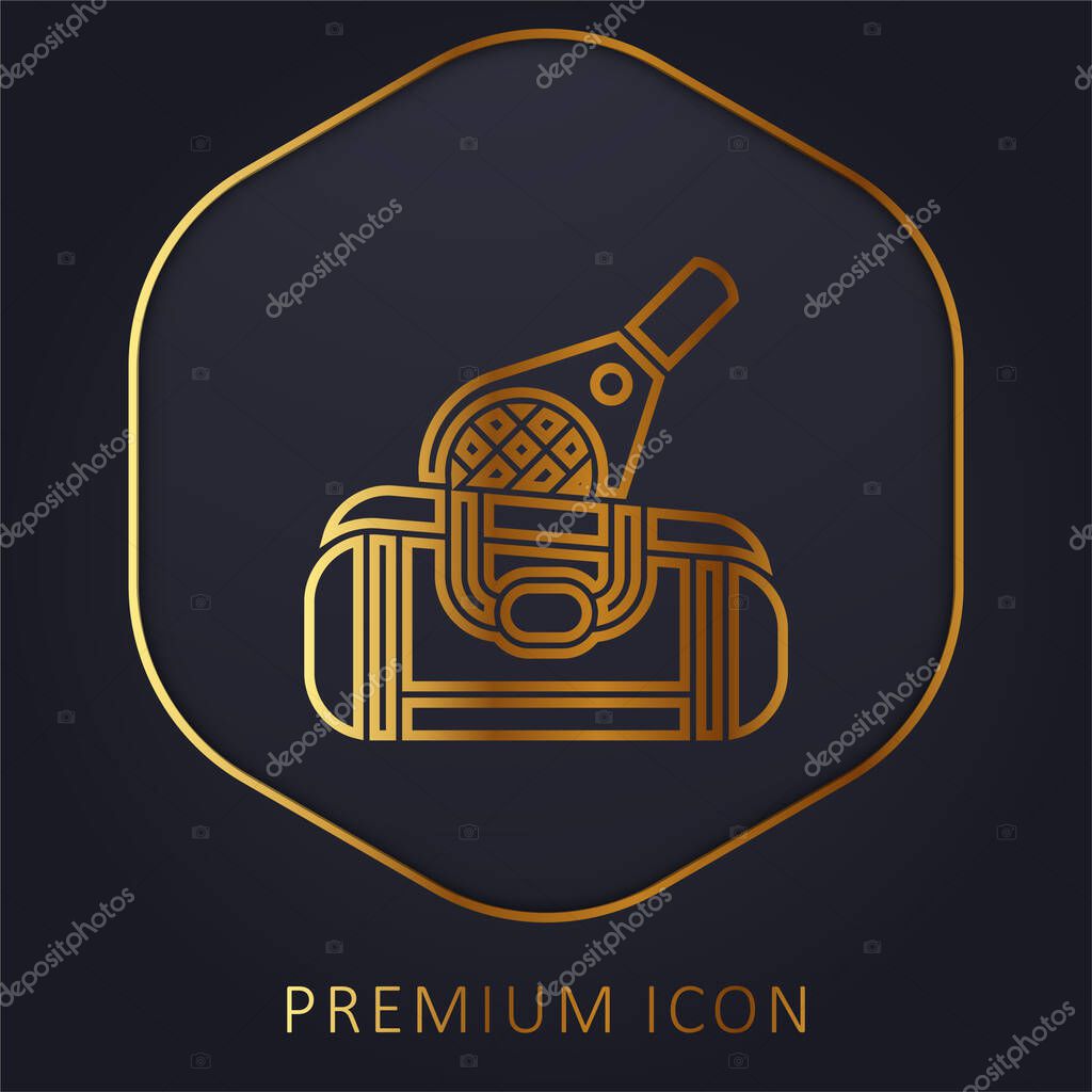 Bag golden line premium logo or icon