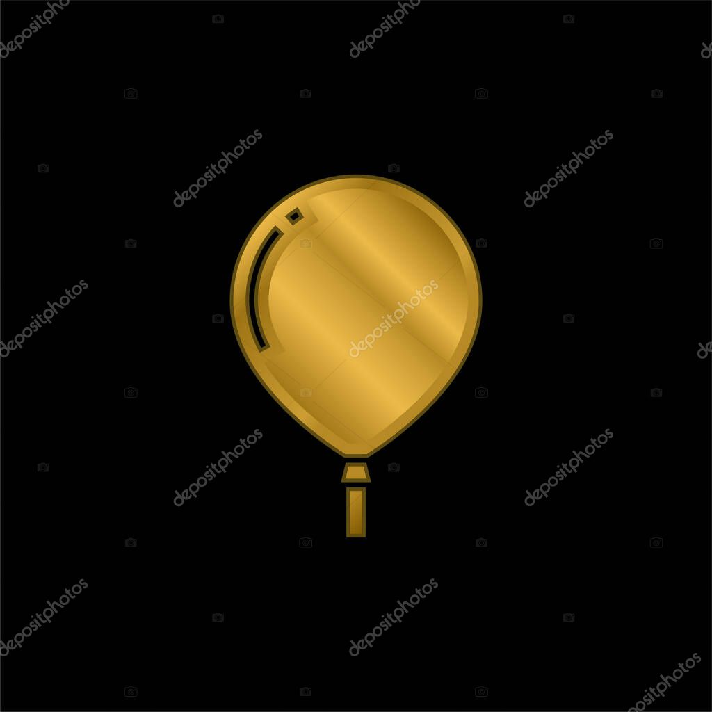 Balloon gold plated metalic icon or logo vector