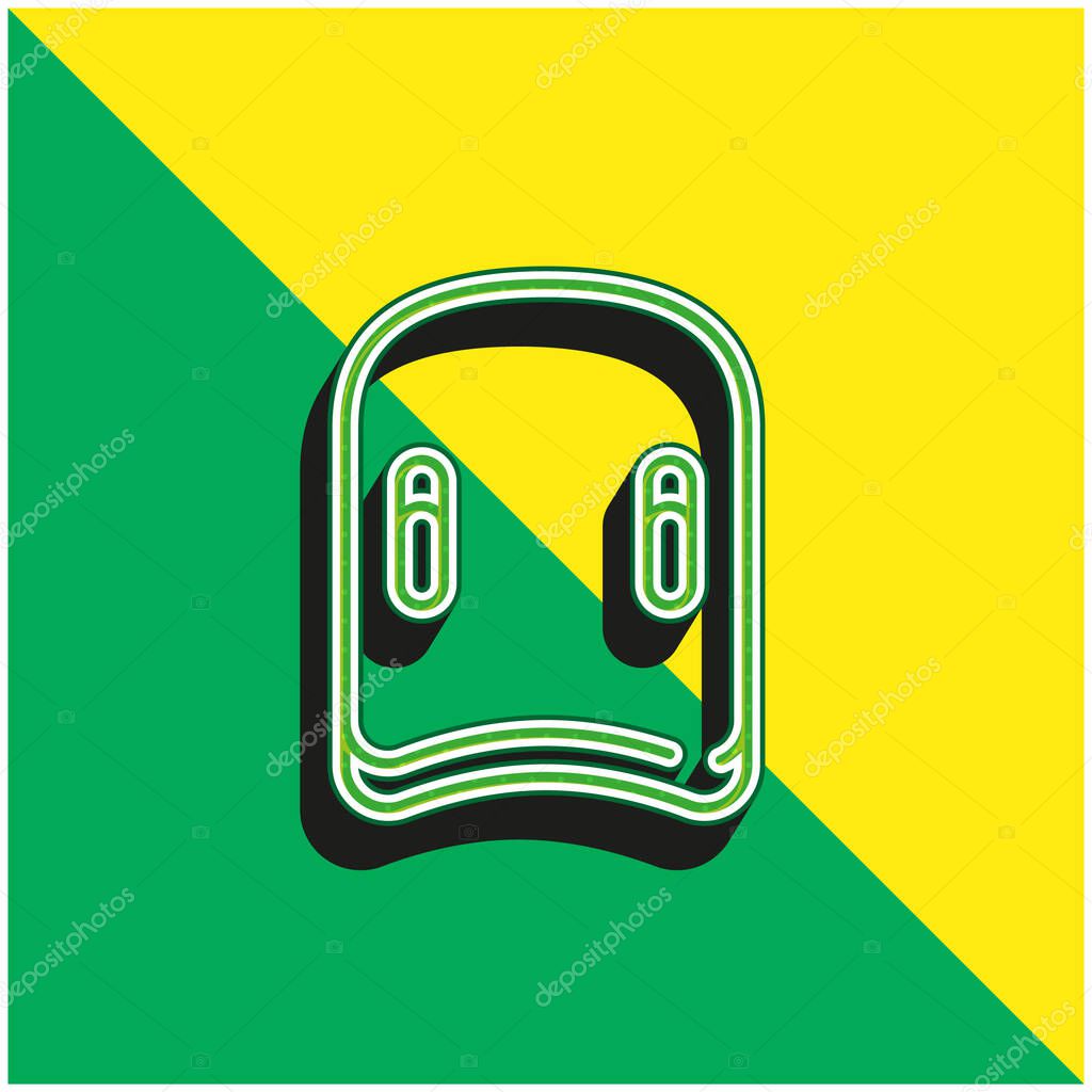Aquatic Green and yellow modern 3d vector icon logo