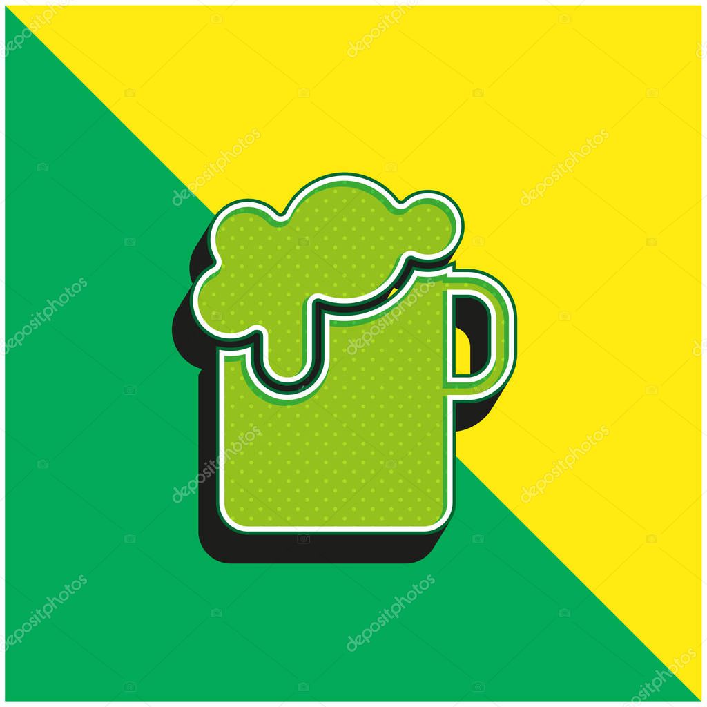 Beer Green and yellow modern 3d vector icon logo