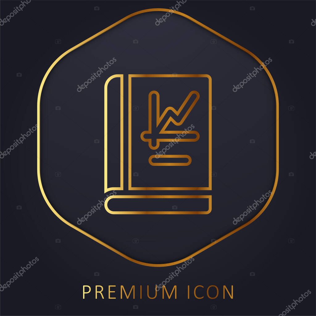 Book golden line premium logo or icon