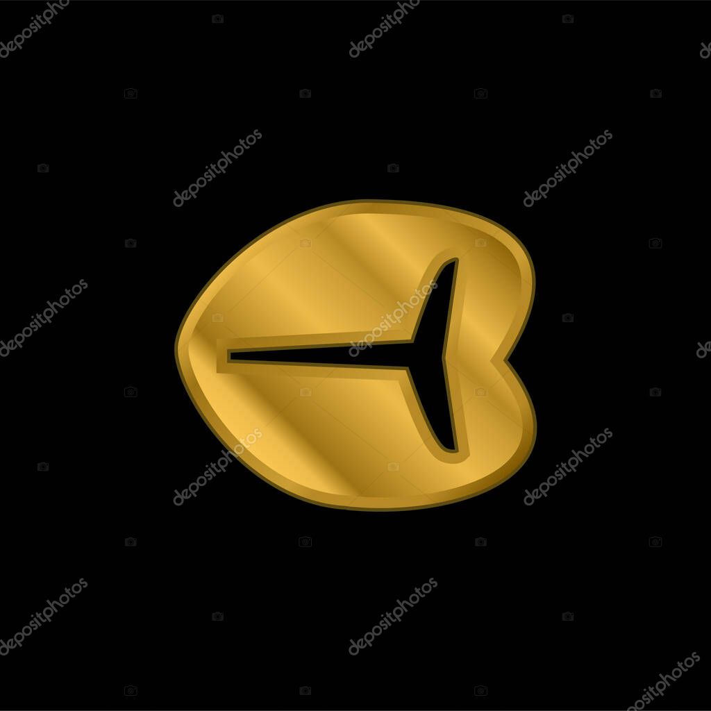 Beef Steak gold plated metalic icon or logo vector