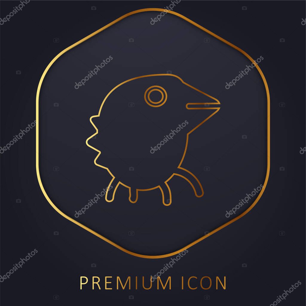 Bird Monster golden line premium logo or icon