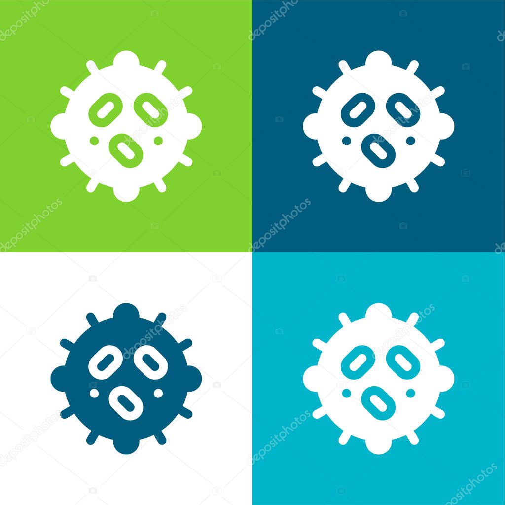 Bacteria Flat four color minimal icon set