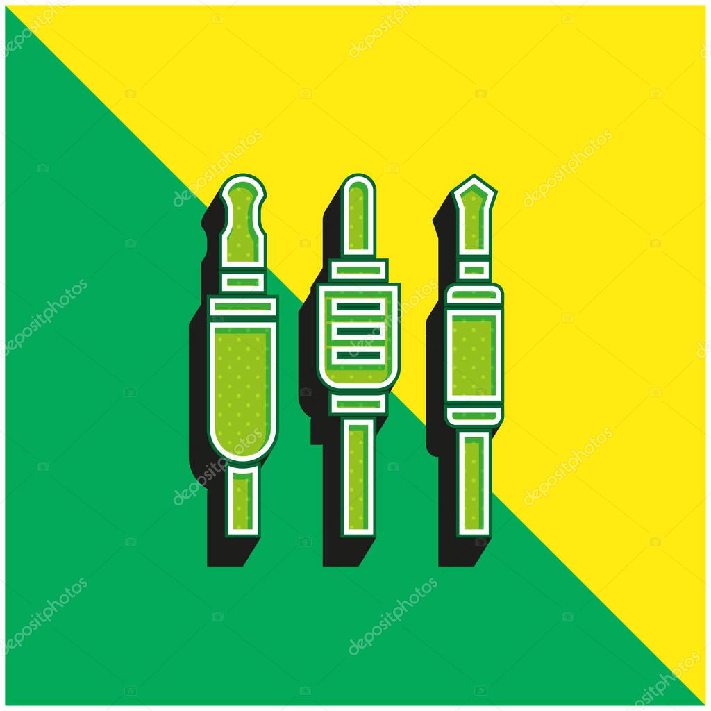 Audio Jack Green and yellow modern 3d vector icon logo