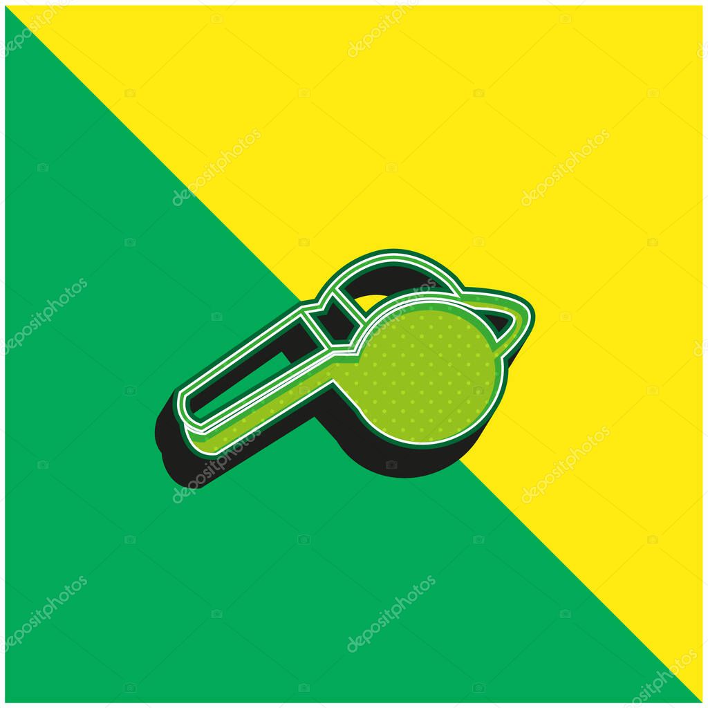 Black And White Whistle Variant Green and yellow modern 3d vector icon logo