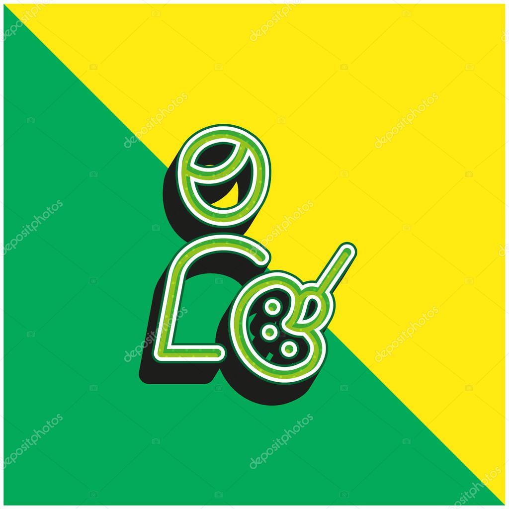 Artist Green and yellow modern 3d vector icon logo