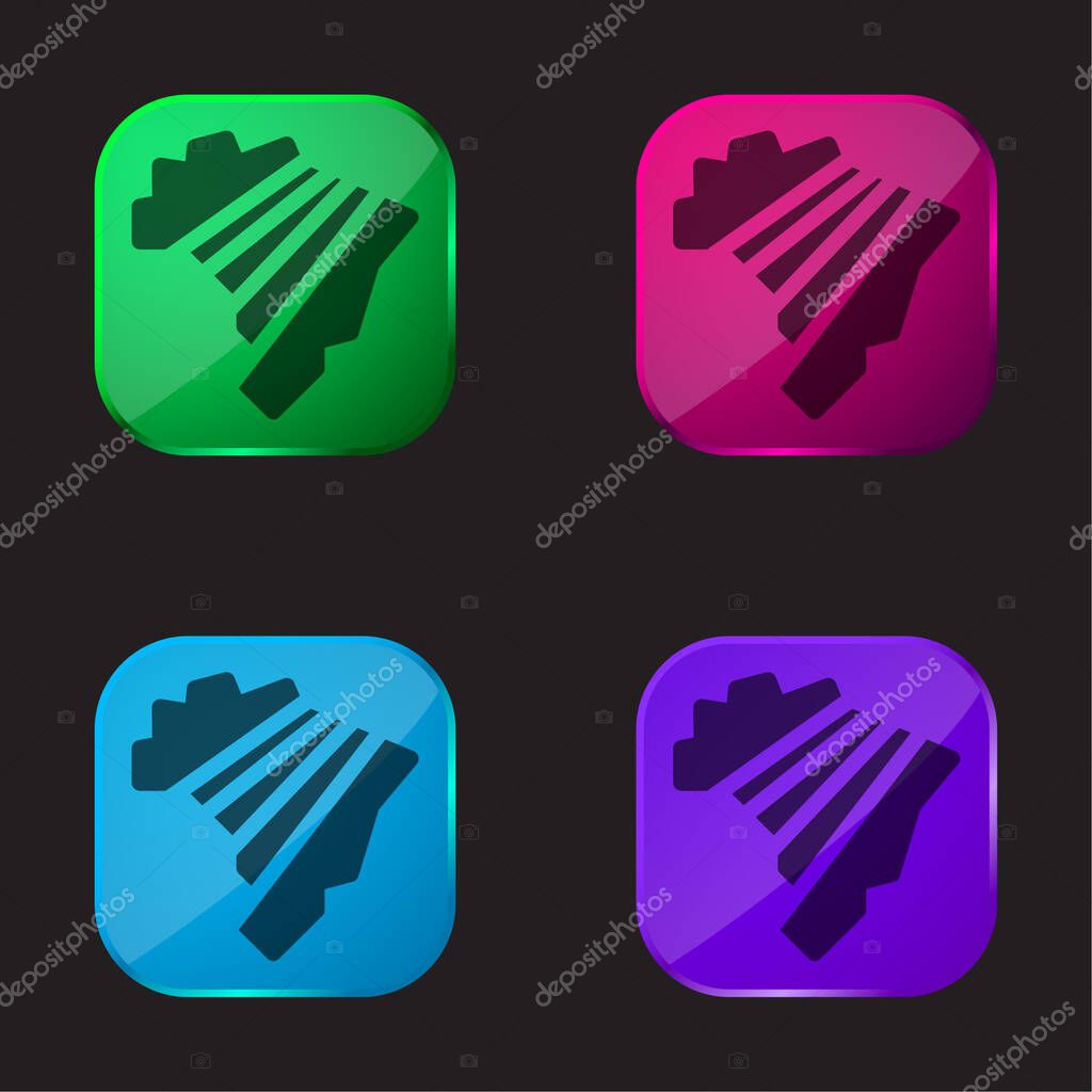 Brazil four color glass button icon
