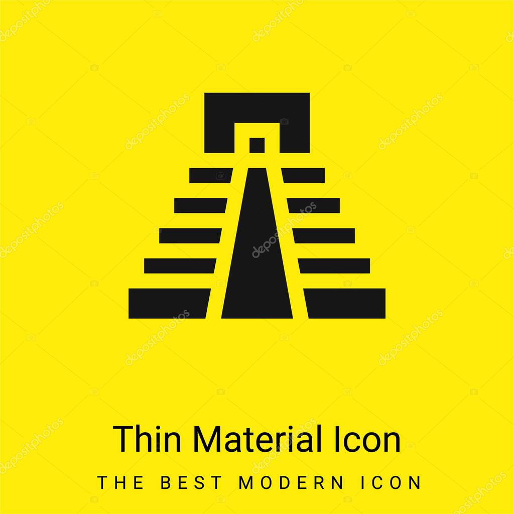 Aztec Pyramid minimal bright yellow material icon