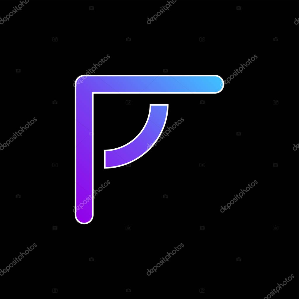 Angular Ruler blue gradient vector icon