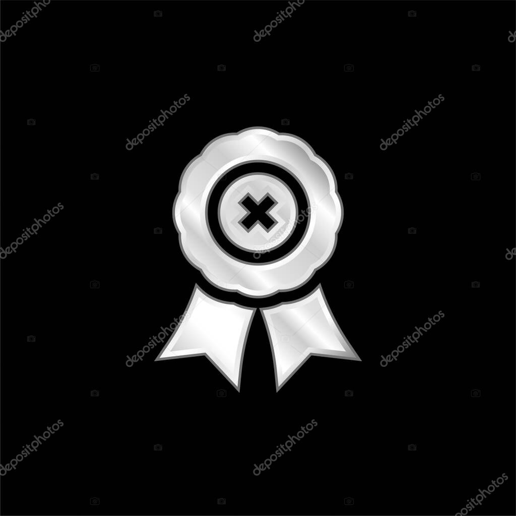 Bad Review silver plated metallic icon