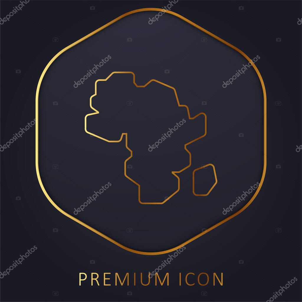 Africa golden line premium logo or icon
