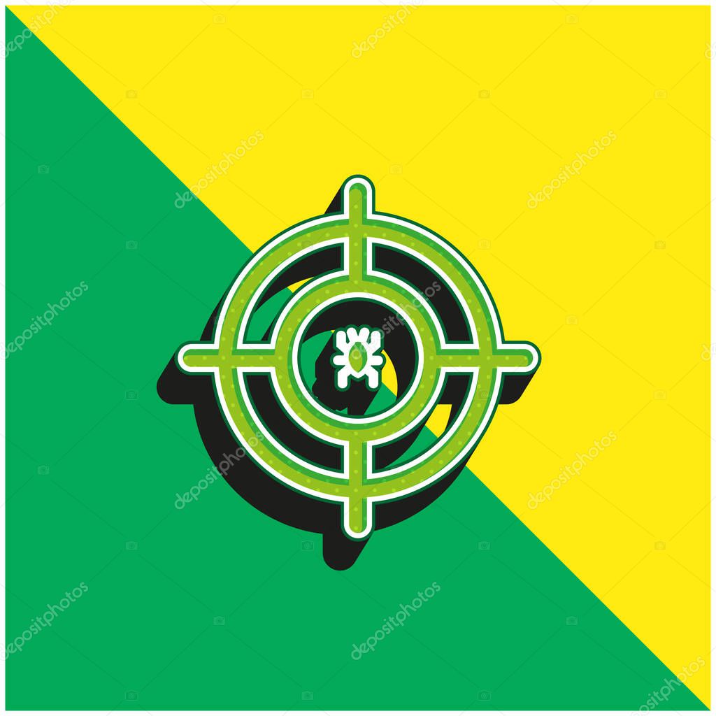 Antivirus Green and yellow modern 3d vector icon logo