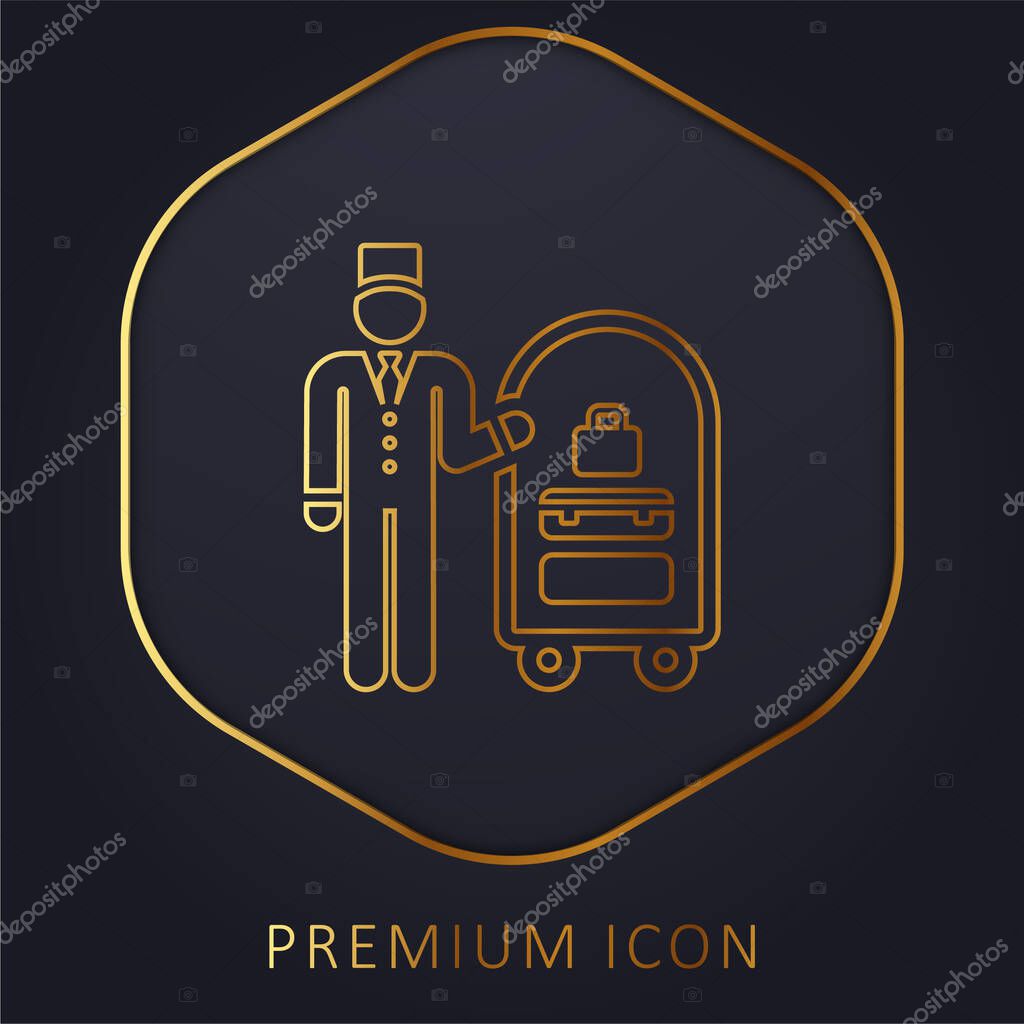 Bellboy golden line premium logo or icon
