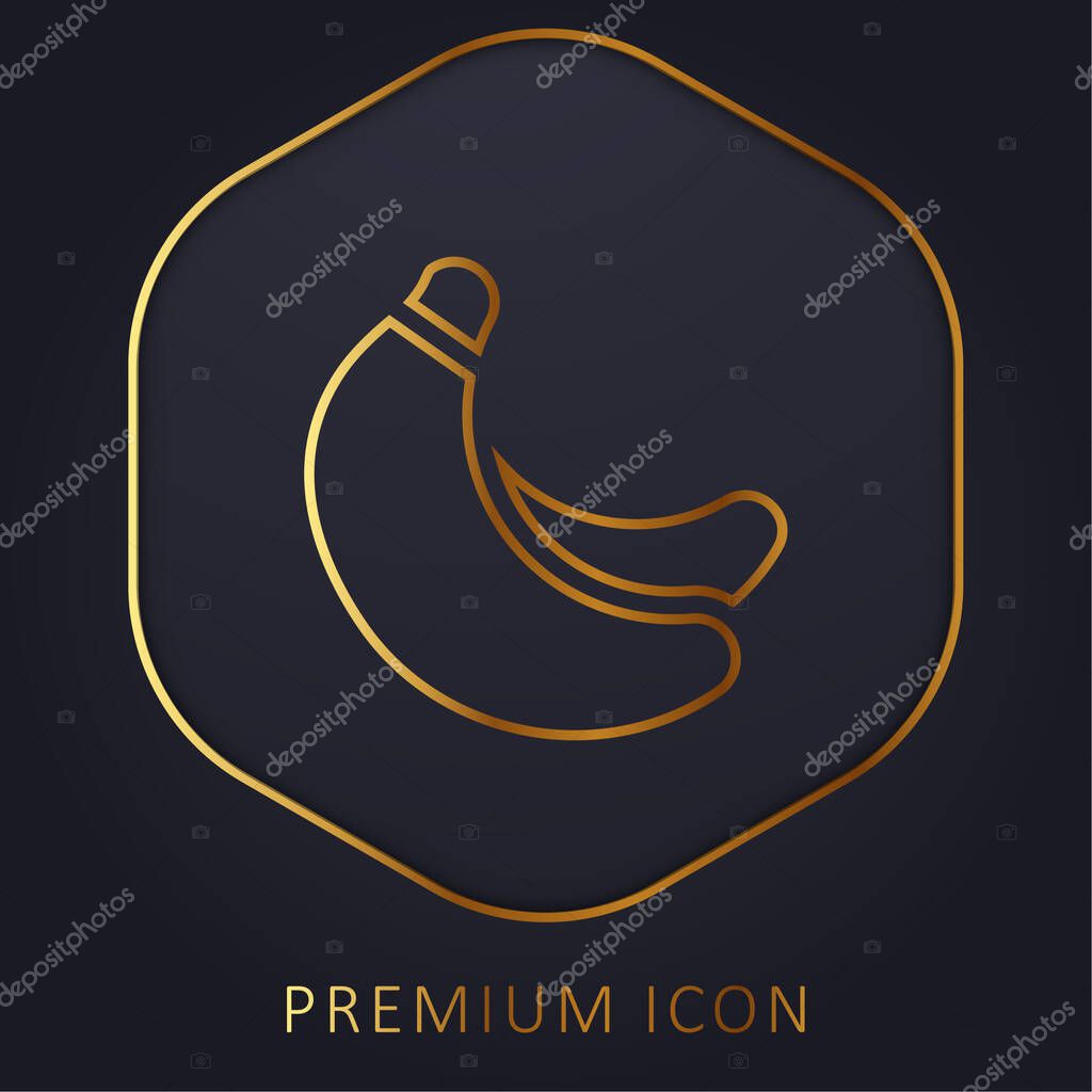 Banana golden line premium logo or icon