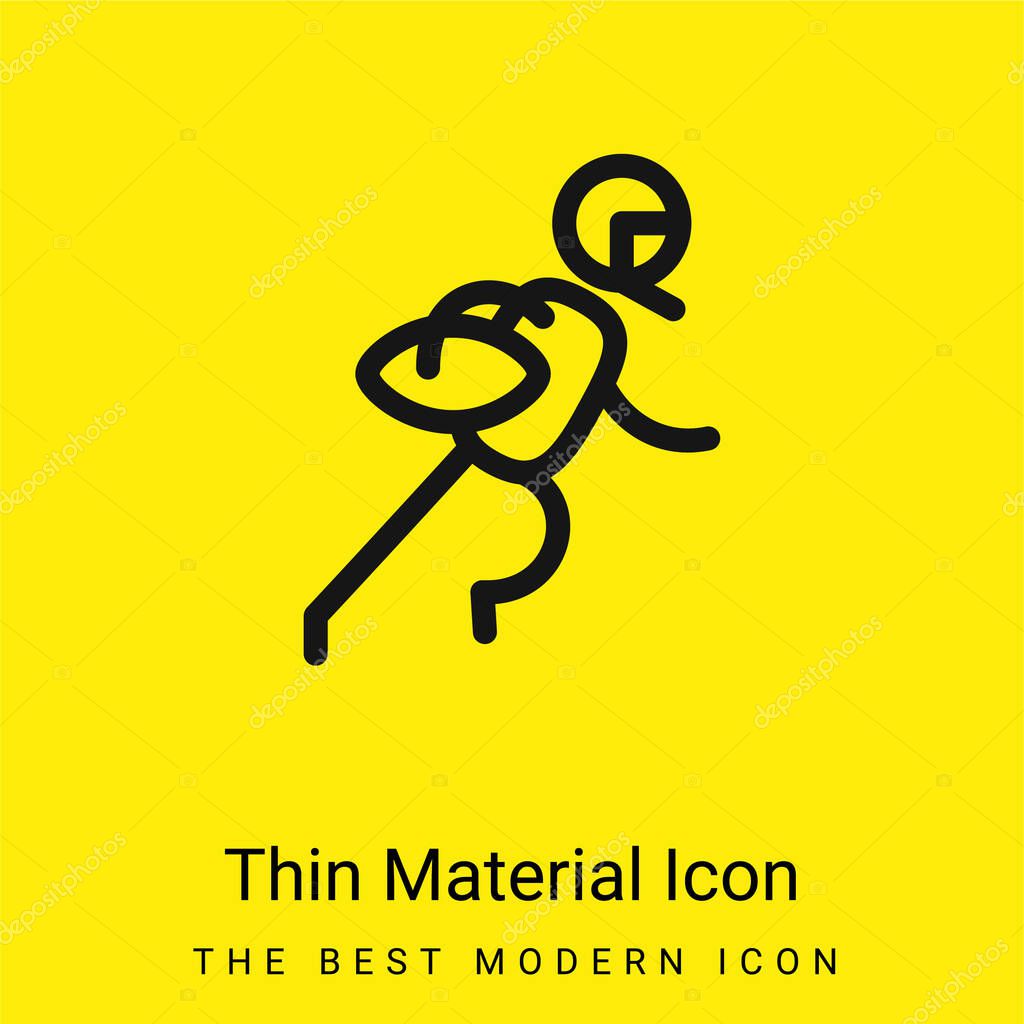 American Football Player minimal bright yellow material icon