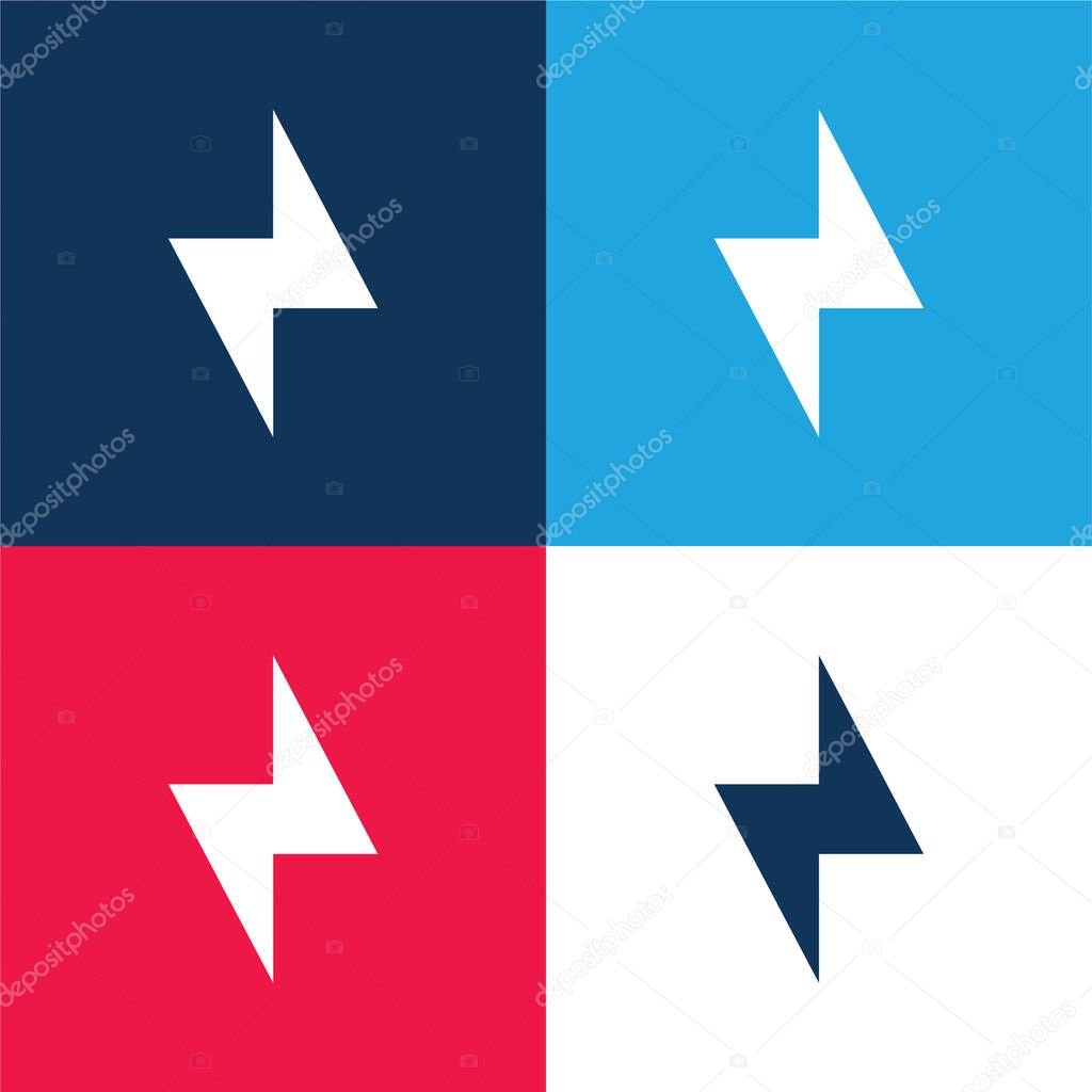 Bolt blue and red four color minimal icon set